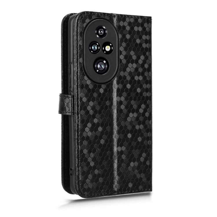 For Honor 200 Pro Honeycomb Dot Texture Leather Phone Case