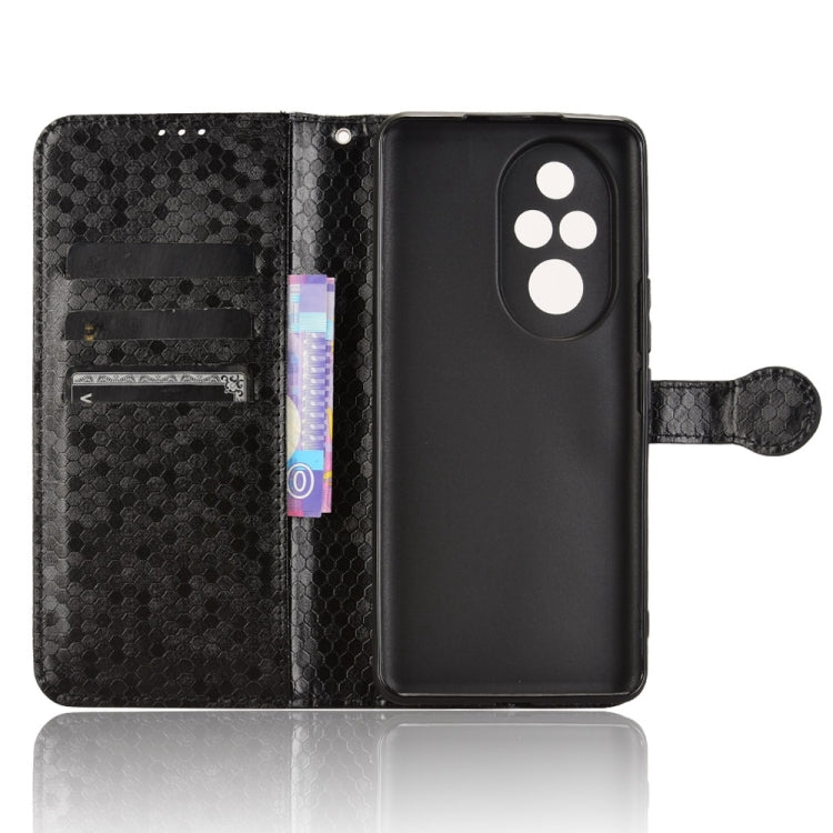 For Honor 200 Pro Honeycomb Dot Texture Leather Phone Case