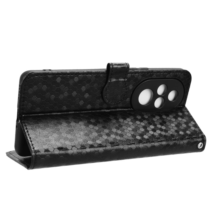 For Honor 200 Pro Honeycomb Dot Texture Leather Phone Case
