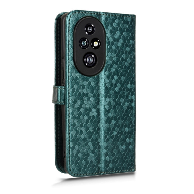 For Honor 200 Pro Honeycomb Dot Texture Leather Phone Case