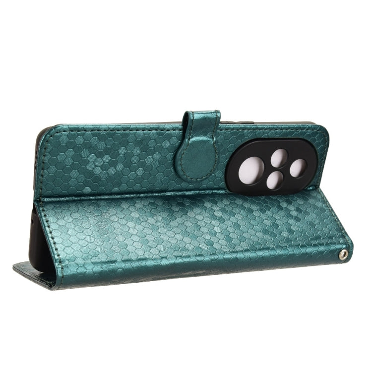 For Honor 200 Pro Honeycomb Dot Texture Leather Phone Case