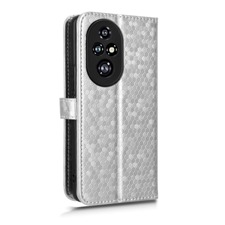 For Honor 200 Pro Honeycomb Dot Texture Leather Phone Case
