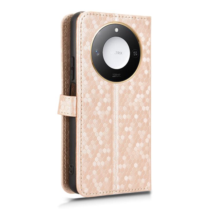 For Honor X9c Smart / X60 5G Honeycomb Dot Texture Leather Phone Case