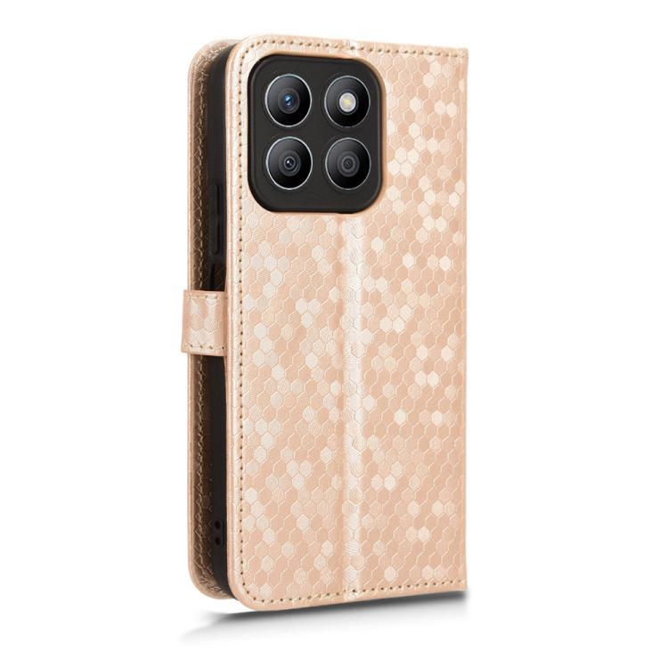 For Honor X8c 4G Honeycomb Dot Texture Leather Phone Case