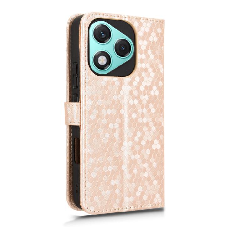 For Honor 400 Lite Global Honeycomb Dot Texture Leather Phone Case