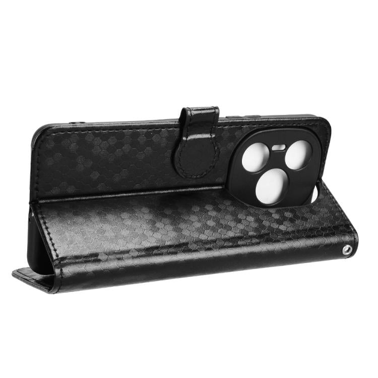 For Honor Power 5G Honeycomb Dot Texture Leather Phone Case