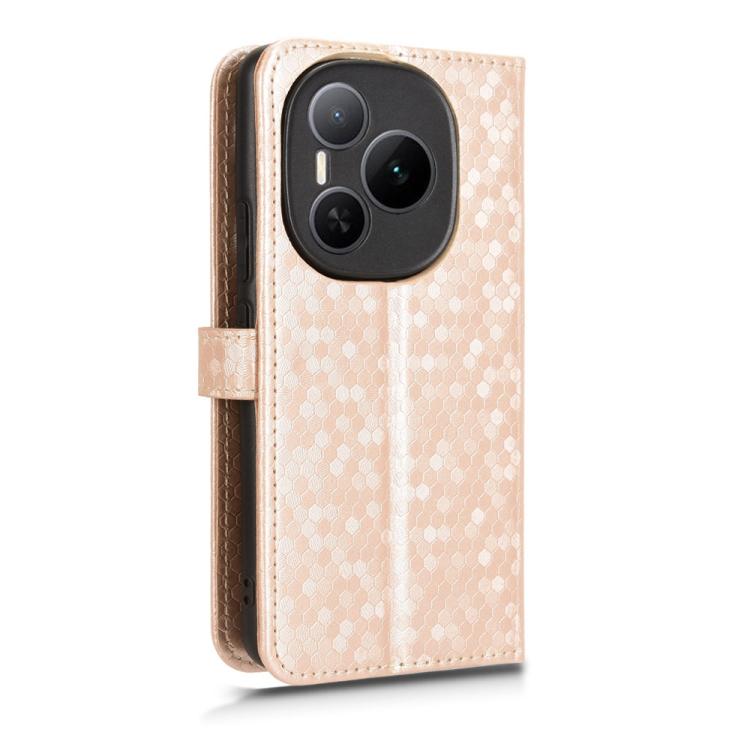 For Honor Power 5G Honeycomb Dot Texture Leather Phone Case