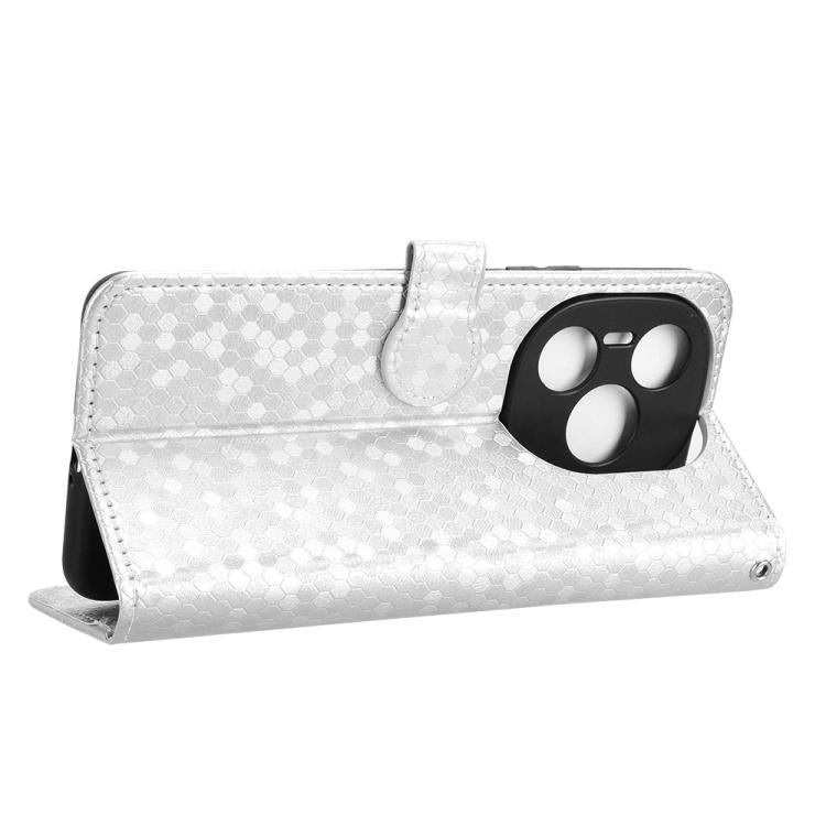 For Honor Power 5G Honeycomb Dot Texture Leather Phone Case