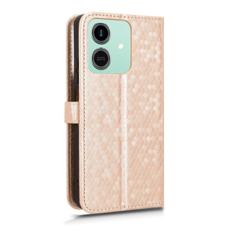 For Honor Play10 4G Honeycomb Dot Texture Leather Phone Case