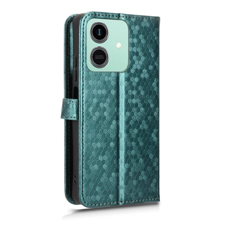 For Honor Play10 4G Honeycomb Dot Texture Leather Phone Case