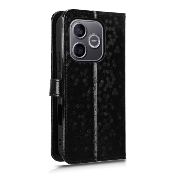 For Honor 600 Lite Global Honeycomb Dot Texture Leather Phone Case