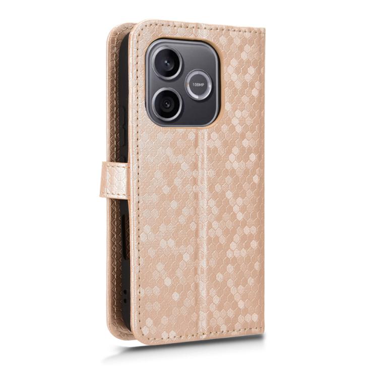 For Honor 600 Lite Global Honeycomb Dot Texture Leather Phone Case