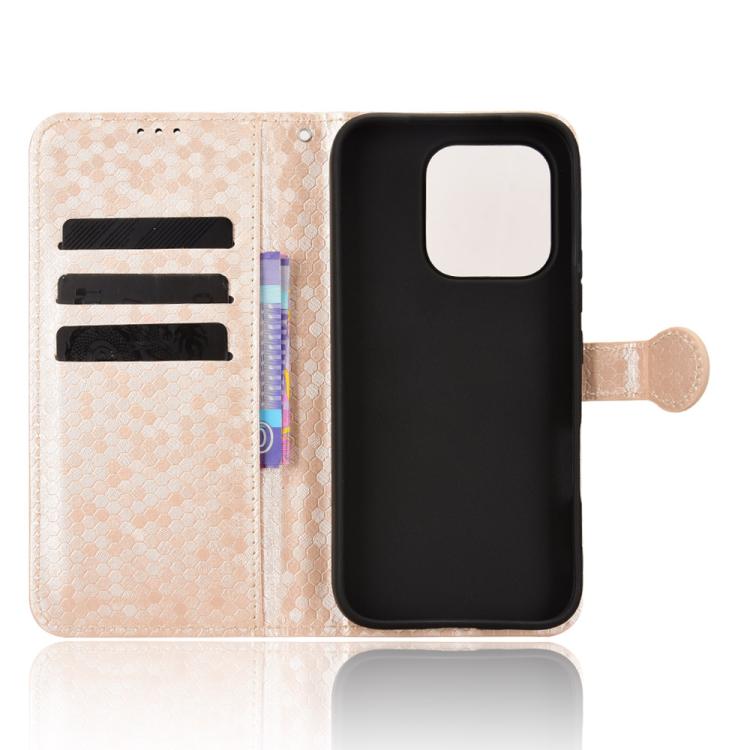 For Honor 600 Lite Global Honeycomb Dot Texture Leather Phone Case