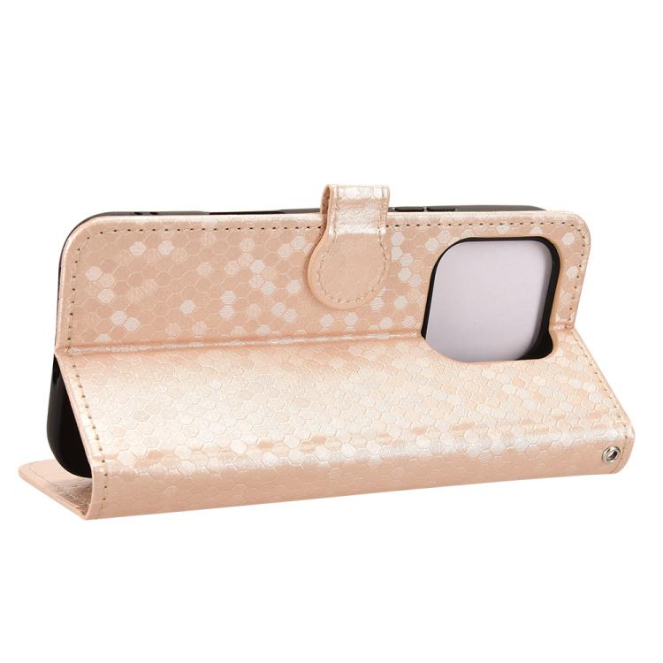 For Honor 600 Lite Global Honeycomb Dot Texture Leather Phone Case