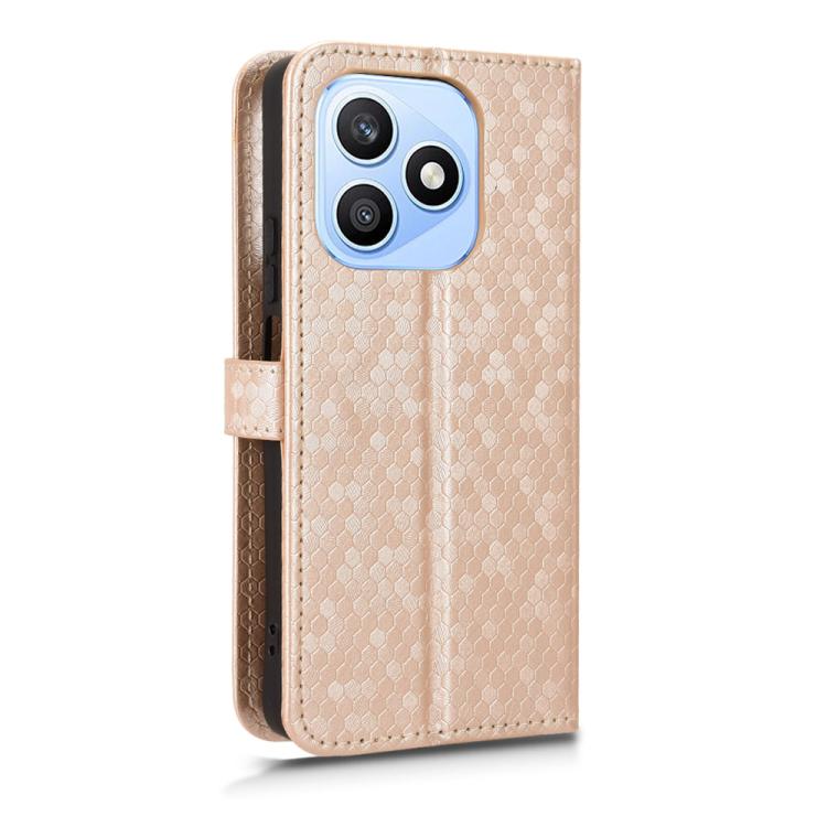 For Honor X8d 4G Honeycomb Dot Texture Leather Phone Case