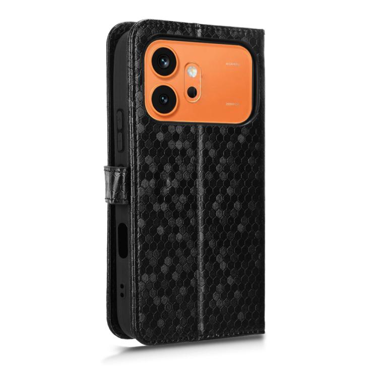 For Honor 600 / 600 Pro Global Honeycomb Dot Texture Leather Phone Case