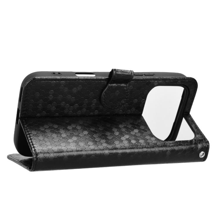 For Honor 600 / 600 Pro Global Honeycomb Dot Texture Leather Phone Case