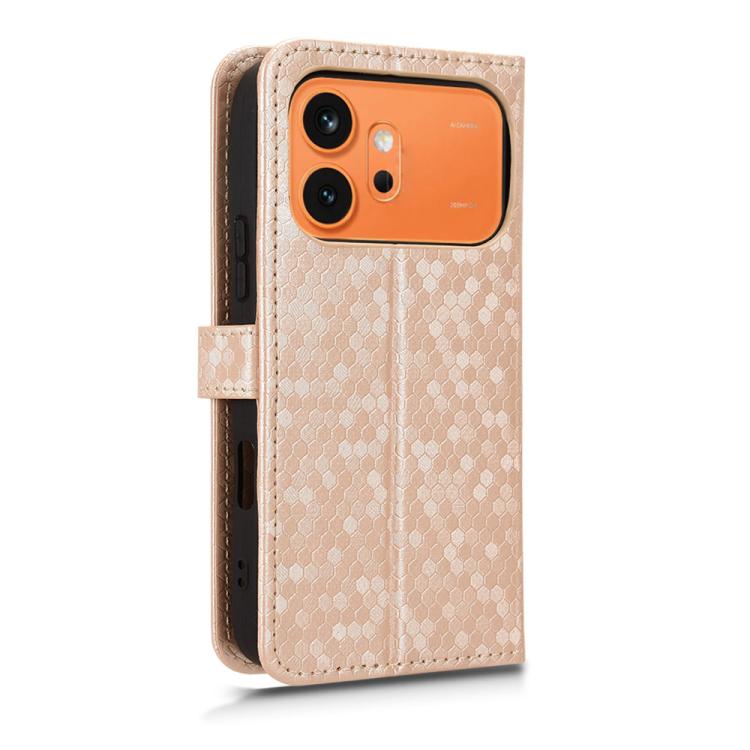 For Honor 600 / 600 Pro Global Honeycomb Dot Texture Leather Phone Case