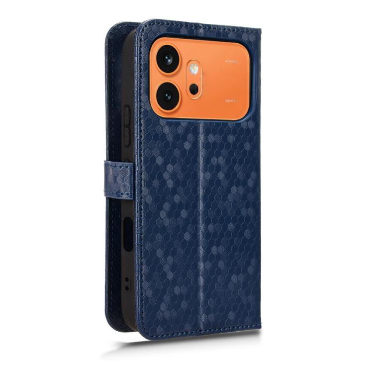 For Honor 600 / 600 Pro Global Honeycomb Dot Texture Leather Phone Case