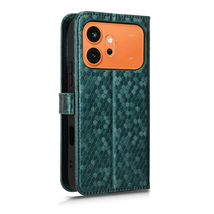 For Honor 600 / 600 Pro Global Honeycomb Dot Texture Leather Phone Case