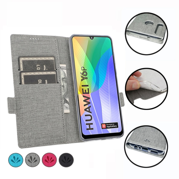 For Huawei Y6p ViLi Side Button Magnetic Suction Type Shockproof TPU + PU Horizontal Flip Protective Case with Card Slot & Holder & Wallet
