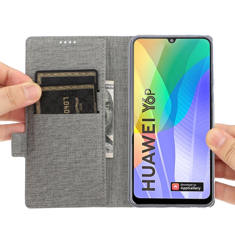 For Huawei Y6p ViLi Side Button Magnetic Suction Type Shockproof TPU + PU Horizontal Flip Protective Case with Card Slot & Holder & Wallet