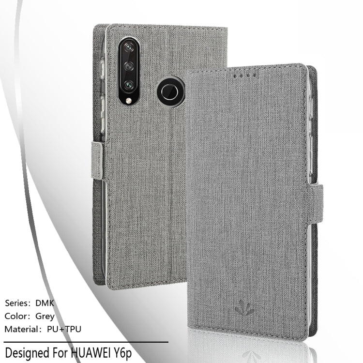 For Huawei Y6p ViLi Side Button Magnetic Suction Type Shockproof TPU + PU Horizontal Flip Protective Case with Card Slot & Holder & Wallet
