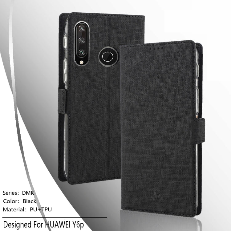 For Huawei Y6p ViLi Side Button Magnetic Suction Type Shockproof TPU + PU Horizontal Flip Protective Case with Card Slot & Holder & Wallet