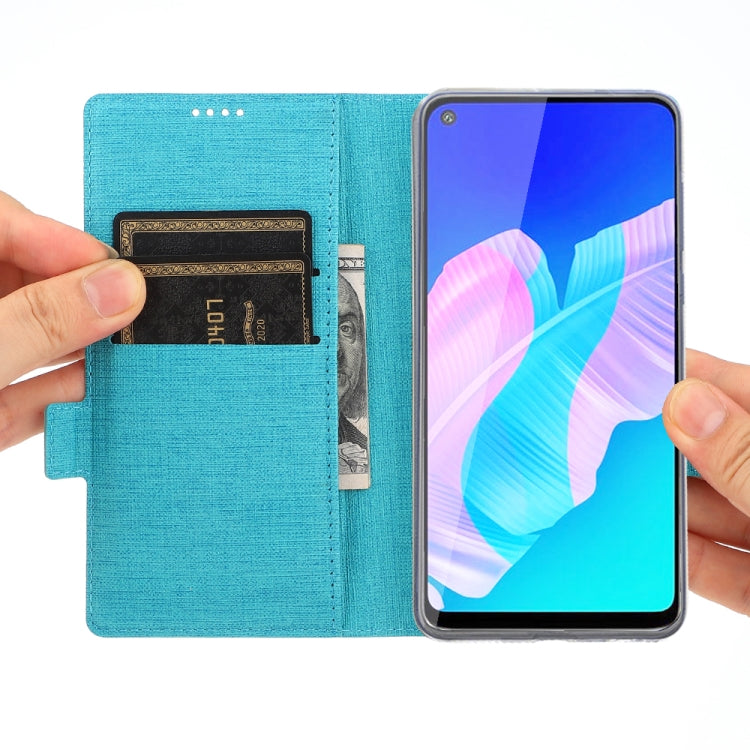 For Huawei Y7p / P40 lite E ViLi Side Button Magnetic Suction Type Shockproof TPU + PU Horizontal Flip Protective Case with Card Slot & Holder & Wallet