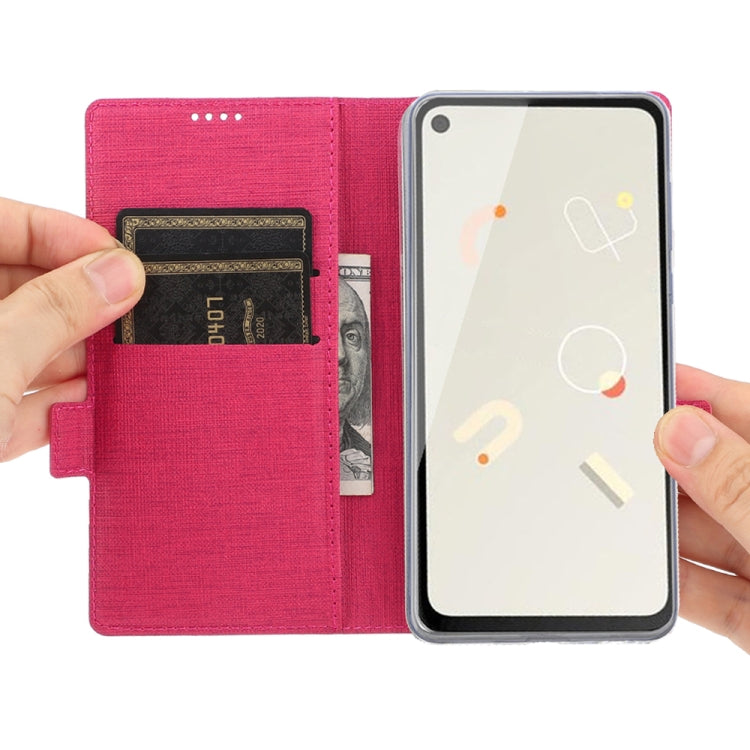 For Google Pixel 4a ViLi Side Button Magnetic Suction Type Shockproof TPU + PU Horizontal Flip Protective Case with Card Slot & Holder & Wallet