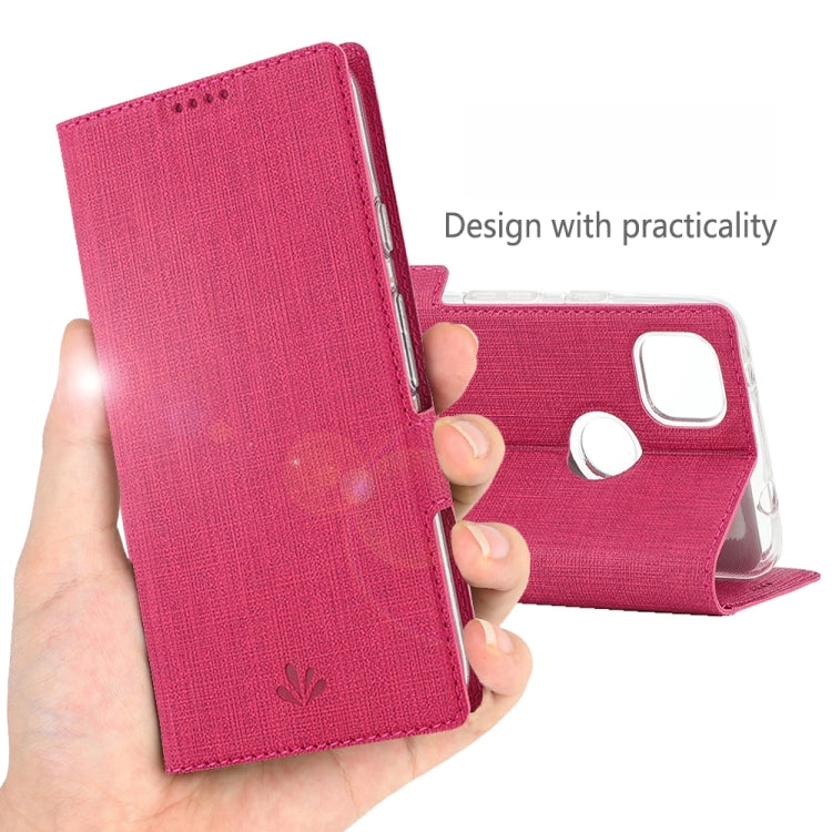 For Google Pixel 4a ViLi Side Button Magnetic Suction Type Shockproof TPU + PU Horizontal Flip Protective Case with Card Slot & Holder & Wallet