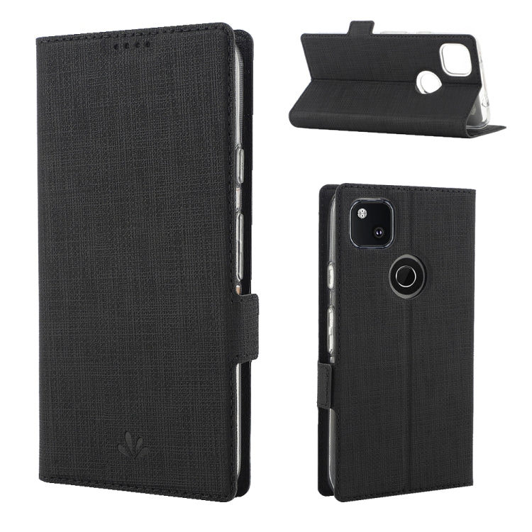 For Google Pixel 4a ViLi Side Button Magnetic Suction Type Shockproof TPU + PU Horizontal Flip Protective Case with Card Slot & Holder & Wallet