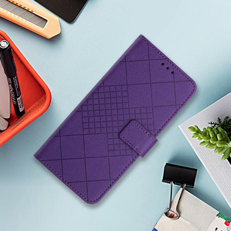 For vivo V50 5G Global Rhombic Grid Texture Leather Phone Case