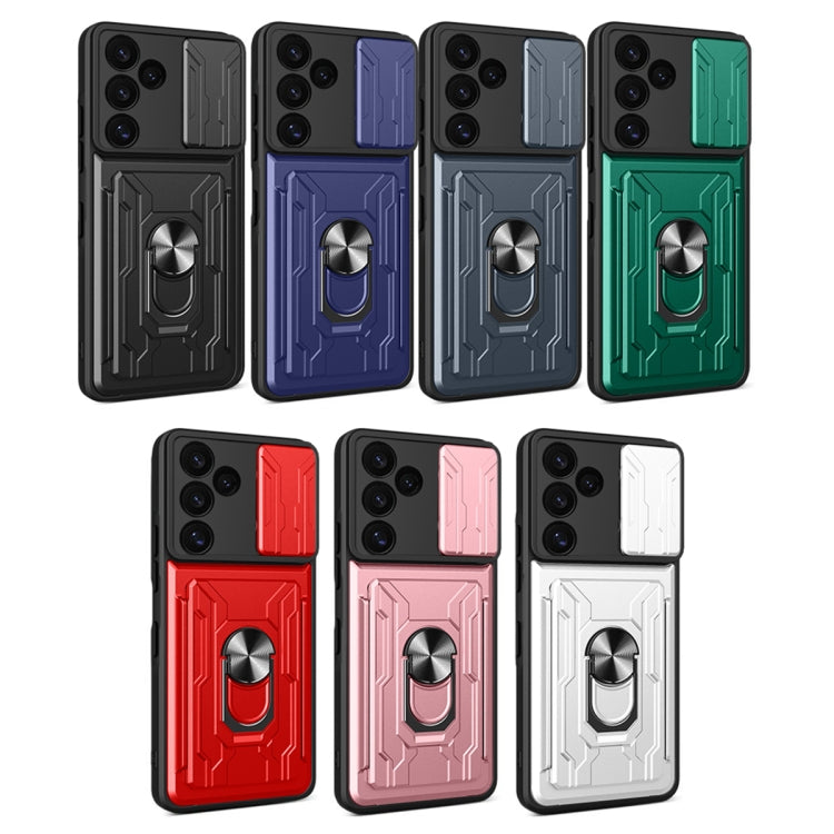 For Samsung Galaxy S24 FE Sliding Camshield TPU+PC Phone Case with Card Slot