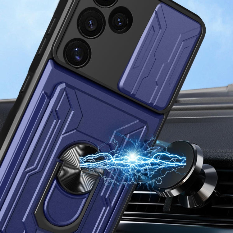 For Samsung Galaxy S24 FE Sliding Camshield TPU+PC Phone Case with Card Slot