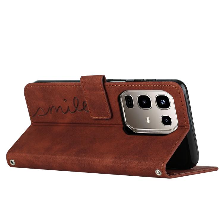 For Infinix Note 50 4G / 50 Pro 4G Skin Feel Heart Embossed Leather Phone Case with Long Lanyard