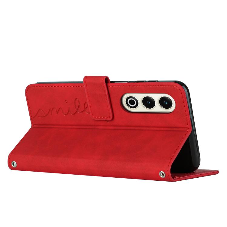 For itel S25 Skin Feel Heart Embossed Leather Phone Case with Long Lanyard