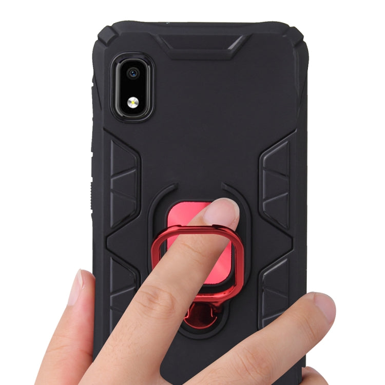 For Samsung Galaxy A10e Shockproof TPU Full Coverage Protective Case with 360 Degree Rotating Ring Holder