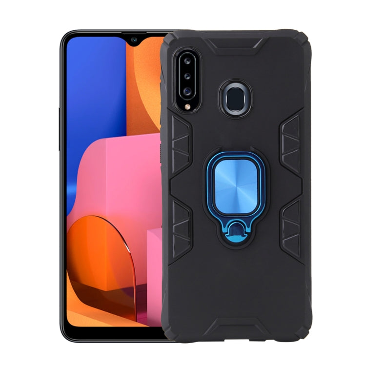 For Samsung Galaxy A20 / A30 Shockproof TPU Full Coverage Protective Case with 360 Degree Rotating Ring Holder