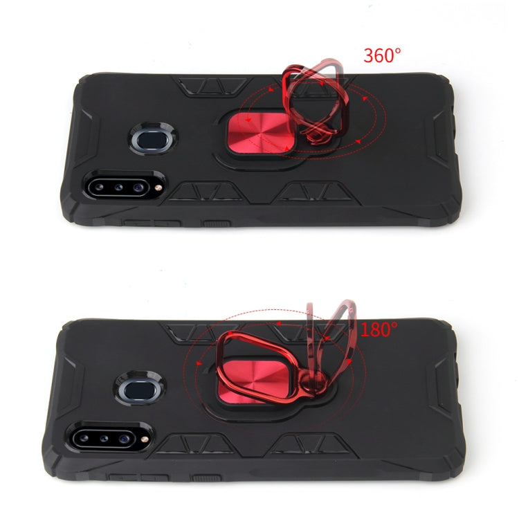 For Samsung Galaxy A20 / A30 Shockproof TPU Full Coverage Protective Case with 360 Degree Rotating Ring Holder