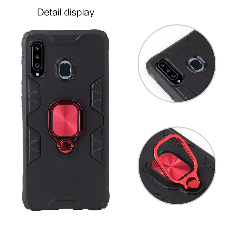 For Samsung Galaxy A20 / A30 Shockproof TPU Full Coverage Protective Case with 360 Degree Rotating Ring Holder