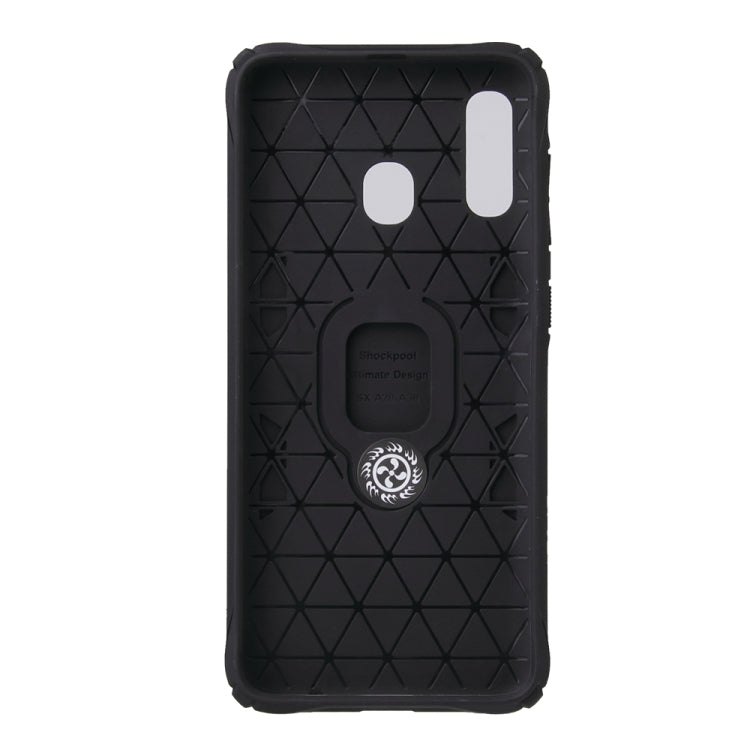 For Samsung Galaxy A20 / A30 Shockproof TPU Full Coverage Protective Case with 360 Degree Rotating Ring Holder