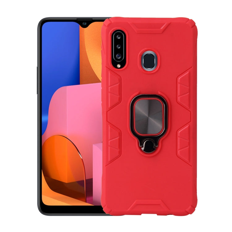 For Samsung Galaxy A20 / A30 Shockproof TPU Full Coverage Protective Case with 360 Degree Rotating Ring Holder