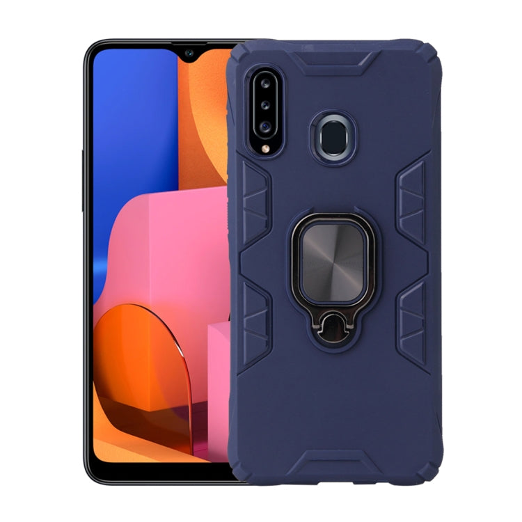 For Samsung Galaxy A20 / A30 Shockproof TPU Full Coverage Protective Case with 360 Degree Rotating Ring Holder