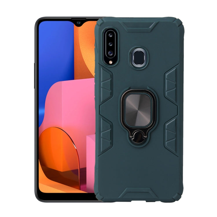 For Samsung Galaxy A20 / A30 Shockproof TPU Full Coverage Protective Case with 360 Degree Rotating Ring Holder