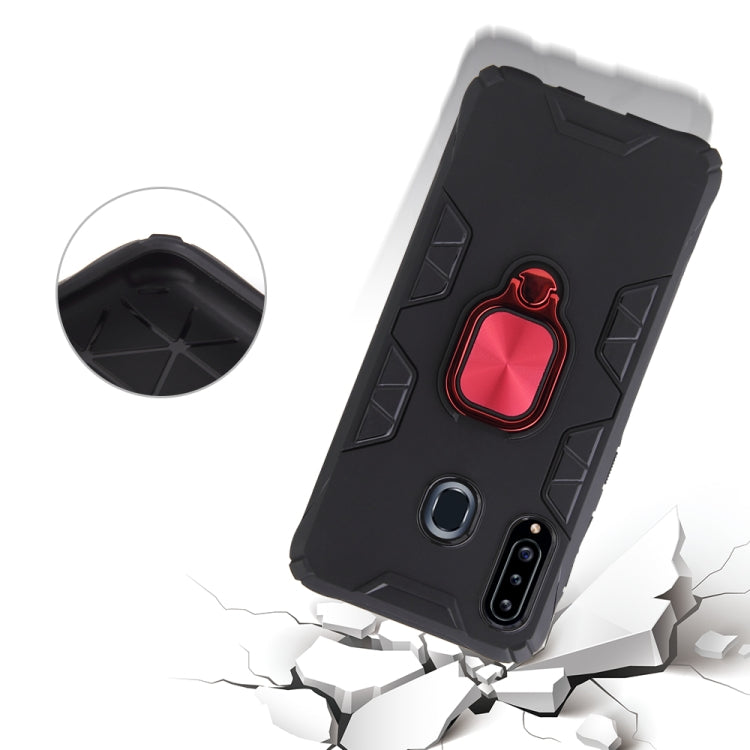 For Samsung Galaxy A20 / A30 Shockproof TPU Full Coverage Protective Case with 360 Degree Rotating Ring Holder
