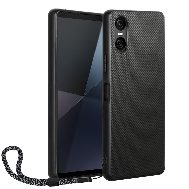 For Sony Xperia 10 VI ViLi TC Series Kevlar Carbon Fiber Texture Phone Case - Black