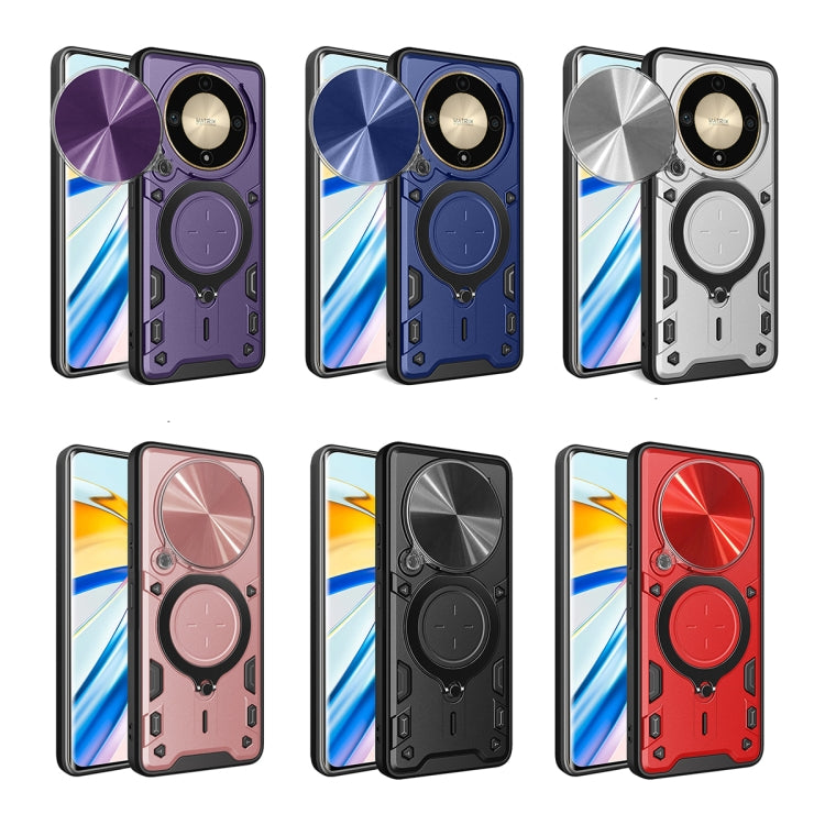 For Honor X9a / Magic5 Lite CD Texture Sliding Camshield Magnetic Holder Phone Case