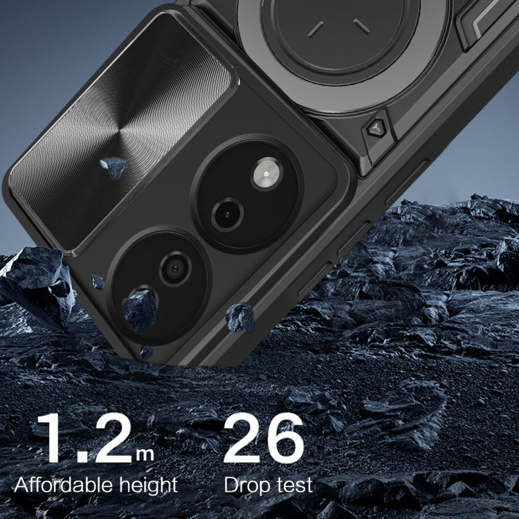 For Honor X7b CD Texture Sliding Camshield Magnetic Holder Phone Case