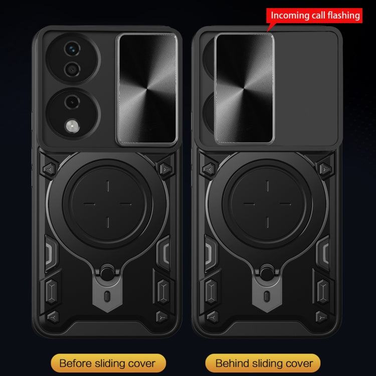 For Honor X7b CD Texture Sliding Camshield Magnetic Holder Phone Case